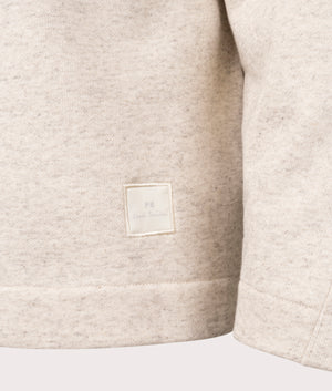 PS Paul Smith Quarter Zip Pocket Sweatshirt in Off White. Shot at EQVVS.  Detail shot.