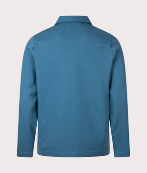 PS Paul Smith Quarter Zip Pocket Sweatshirt in Greyish-Blue. Shot at EQVVS.  Back shot. 