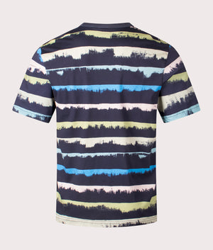 Discover the PS Paul Smith Drip Stripe T-Shirt in Very Dark Navy. EQVVS back Shot.