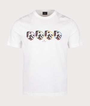 PS Paul Smith 3D PS Row T-Shirt in White. EQVVS front shot.