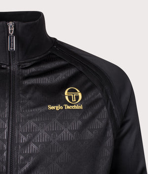 Sergio Tacchini Ghibli Mono Track Top in Black. Shot at EQVVS. detail shot