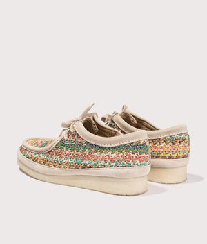 Clarks Originals Wallabee in Multicoloured Raffia. EQVVS Back shot.