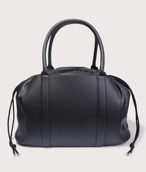 REPRESENT Leather Holdall Bag in Black. Shot at EQVVS. Back shot. 