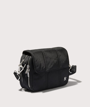 Represent Quilted Crossbody Bag in Black. EQVVS Angle Shot.