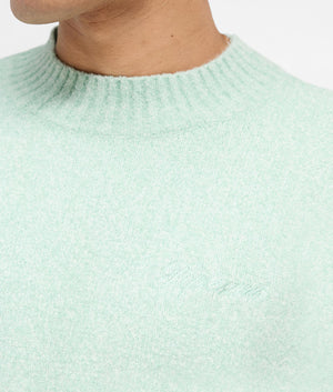 REPRESENT Marled Knit Jumper in Matcha. Shot at EQVVS. Detail shot. 