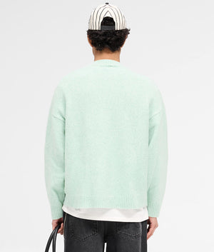 REPRESENT Marled Knit Jumper in Matcha. Shot at EQVVS.  Back shot. 