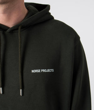 Relaxed-Fit-Arne-Logo-Hoodie-Beech-Green-Norse-Projects-EQVVS-Details-Image