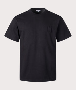 Norse Prokects Oversized Simon Heavyweight N Patch T-Shirt In Black at EQVVS Menswear front shot