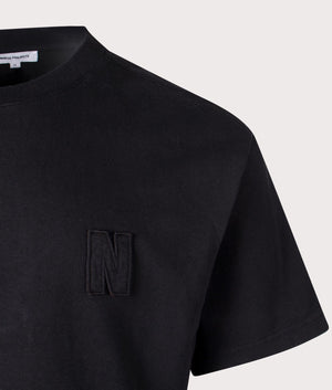 Norse Prokects Oversized Simon Heavyweight N Patch T-Shirt In Black at EQVVS Menswear Detail shot