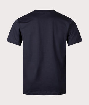 Johannes Organic Cotton NORSE Logo T-shirt in Dark Navy by Norse Projects. EQVVS Menswear Back Shot. 