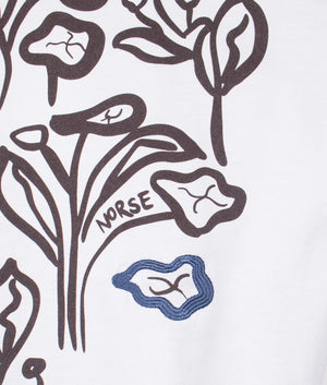 Holger Organic Cotton Poppy T-Shirt in White by Norse Projects. EQVVS Menswear Back Detail Shot.