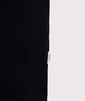 Norse Projects Norse Standard T-Shirt in Black. Shot at EQVVS. Detail shot. 