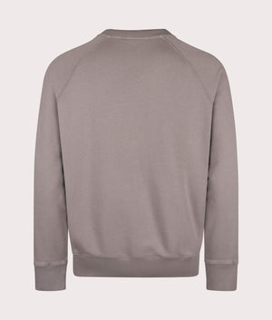 Norse Projects Relaxed Fit Marten Raglan N Patch Sweatshirt in Weather Grey at EQVVS Menswear Back Shot