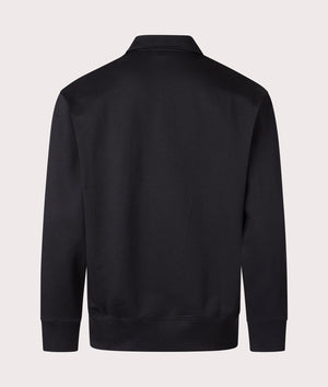 Norse Projects Relaxed Fit Ketel NORSE Logo Quarter Zip Sweatshirt in Black at EQVVS Menswear back shot