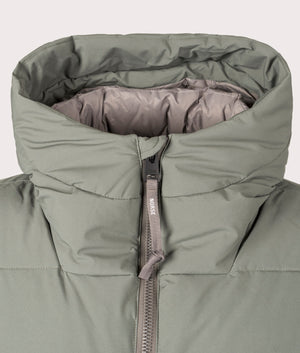 Asger 2.0 Down Jacket in Pewter by Norse Projects. EQVVS Menswear Front Detail Shot.