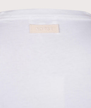 Norse Projects Simon T-Shirt in White. Shot at EQVVS.  Detail shot. 