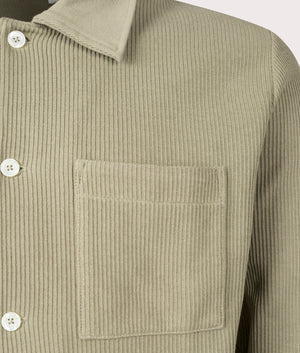 Norse Projects Jorn Double Face Overshirt in Clay. Shot at EQVVS. Detail shot. 