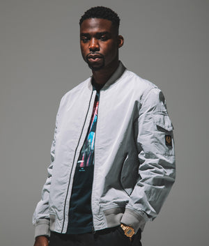 Belstaff Freight Jacket Chrome Grey. Shot at EQVVS. campaign shot. 