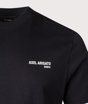 Axel Arigato Legacy T-Shirt in Black. Shot at EQVVS. Detail shot. 