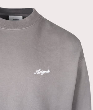 Axel Arigato Honor Washed Sweatshirt in Steel Grey for men at EQVVS Detail Shot