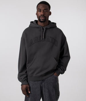 Axel Arigato Motto Hoodie in Dark Grey. Shot at EQVVS. Front shot. 