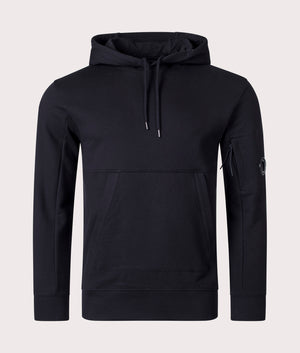 Diagonal Raised Fleece Lens Hoodie Black C.P. Company EQVVS