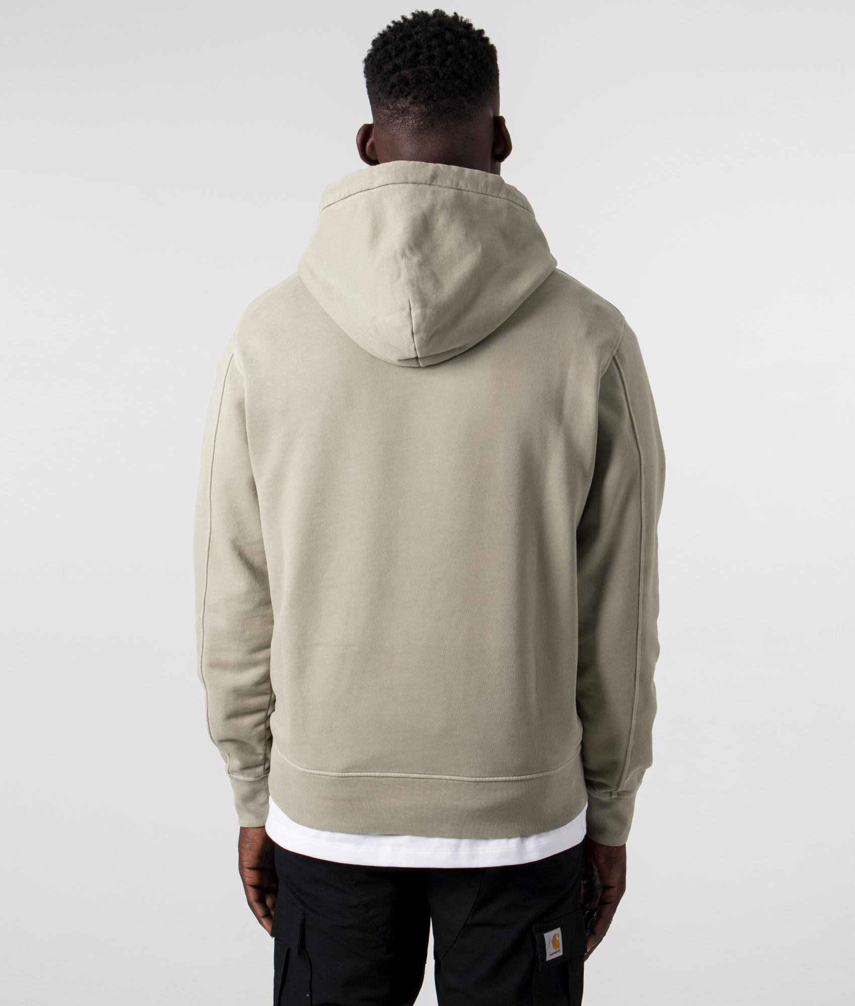 Brushed and Emerized Logo Hoodie Silver Sage | C.P. Company | EQVVS