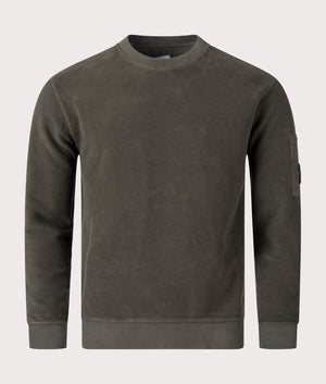 Diagonal Fleece Sweatshirt Olive Night | C.P. Company | EQVVS
