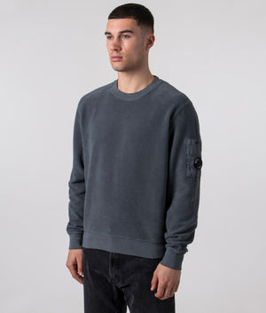 Reversed-Brushed-&-Emerized-Diagonal-Fleece-Sweatshirt-476-Orion-Blue-Side-Image