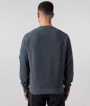 Reversed-Brushed-&-Emerized-Diagonal-Fleece-Sweatshirt-476-Orion-Blue-Back-Image