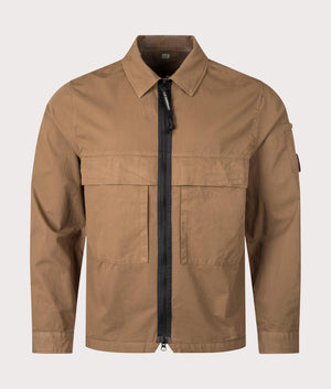 Organic Gabardine Overshirt in Toffee by C.P. Company. EQVVS Shot.