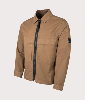 Organic Gabardine Overshirt in Toffee by C.P. Company. EQVVS Shot. 