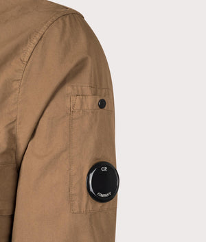 Organic Gabardine Overshirt in Toffee by C.P. Company. EQVVS Shot.