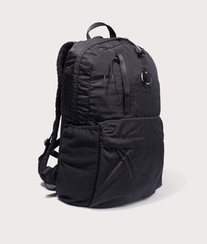 CP Company Back Pack In Nylon B in black at EQVVS Menswear side shot