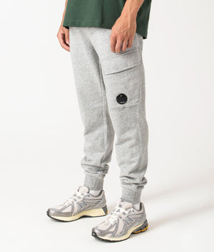 C.P. Comapny greystone melange Joggers, shot at EQVVS. Angle shot. 
