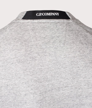 C.P. Company Diagonal Raised Fleece Sweatshirts in Greystone Melange for Men at EQVVS Back Detail Shot