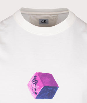 CP Company Cube Jersey 30/1 T-Shirt in Gauze White at EQVVS Detail Shot