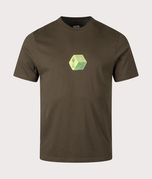 CP Company Cube Jersey 30/1 T-Shirt in Ivy Green at EQVVS Front Shot