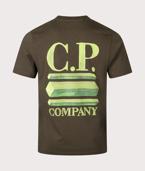 CP Company Cube Jersey 30/1 T-Shirt in Ivy Green at EQVVS Back Shot