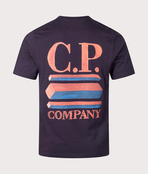 CP Company Cube Jersey 30/1 T-Shirt in Nightshade Purple at EQVVS Back Shot