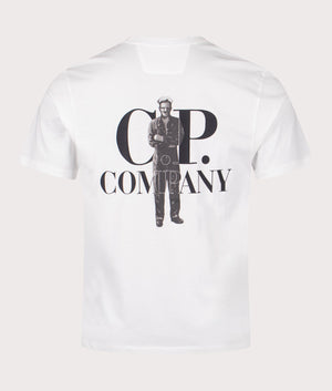 CP Company C.P. Logo Jersey 30/1 T-Shirt in Gauze White with Sailor Print at EQVVS Back Print Shot