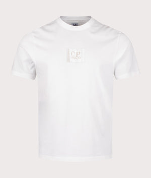 CP Company Patch Logo Jersey 30/1 T-Shirt in Gauze White at EQVVS Front Shot 