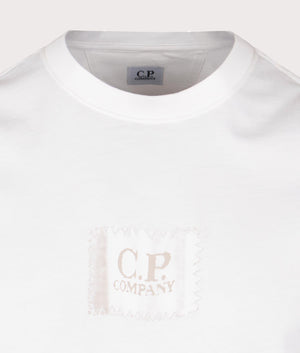 CP Company Patch Logo Jersey 30/1 T-Shirt in Gauze White at EQVVS Detail Shot 