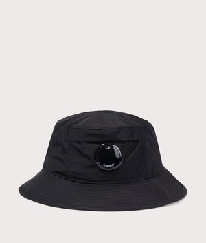 Chrome-R Bucket Hat in Black by C.P. Company. EQVVS Shot. 