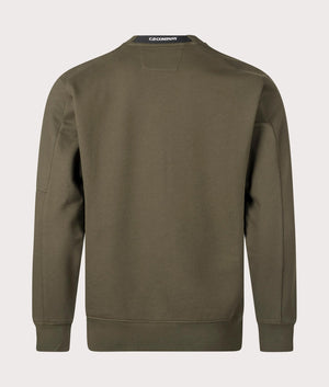 C.P. Company Diagonal Raised Sweatshirt in Ivy Green . Shot at EQVVS. Reverse shot. 