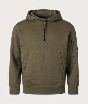 Diagonal Raised Fleece Hoodie in Ivy Green by C.P. Company. EQVVS Shot.