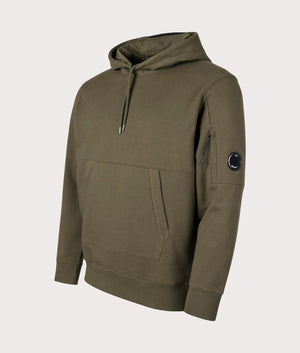 Diagonal Raised Fleece Hoodie in Ivy Green by C.P. Company. EQVVS Shot. 