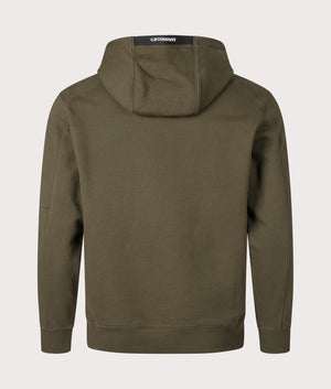 Diagonal Raised Fleece Hoodie in Ivy Green by C.P. Company. EQVVS Shot.