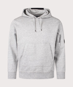 Diagonal Raised Fleece Hoodie in Greystone Melange by C.P. Company. EQVVS Shot.