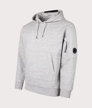 Diagonal Raised Fleece Hoodie in Greystone Melange by C.P. Company. EQVVS Shot.